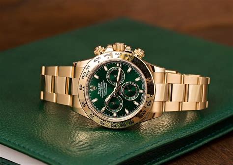 mens gold rolex green face|Rolex gold watch green face.